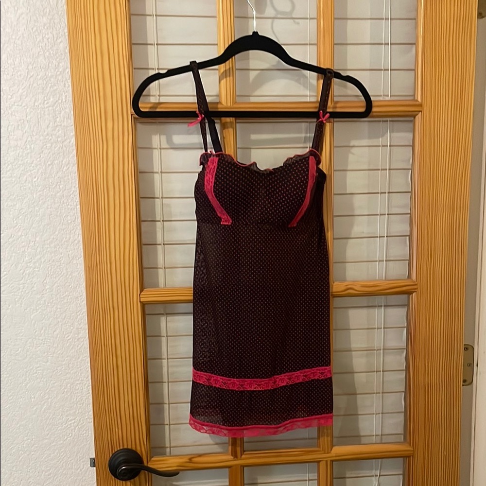 Pink and Brown Chemise with Decorative Accents
